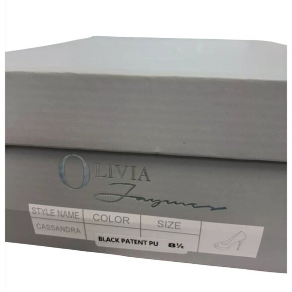 FERGUSON / Cassandra / Black Patent / Leather / Open-Toe Platform Stiletto - Picture 7 of 8